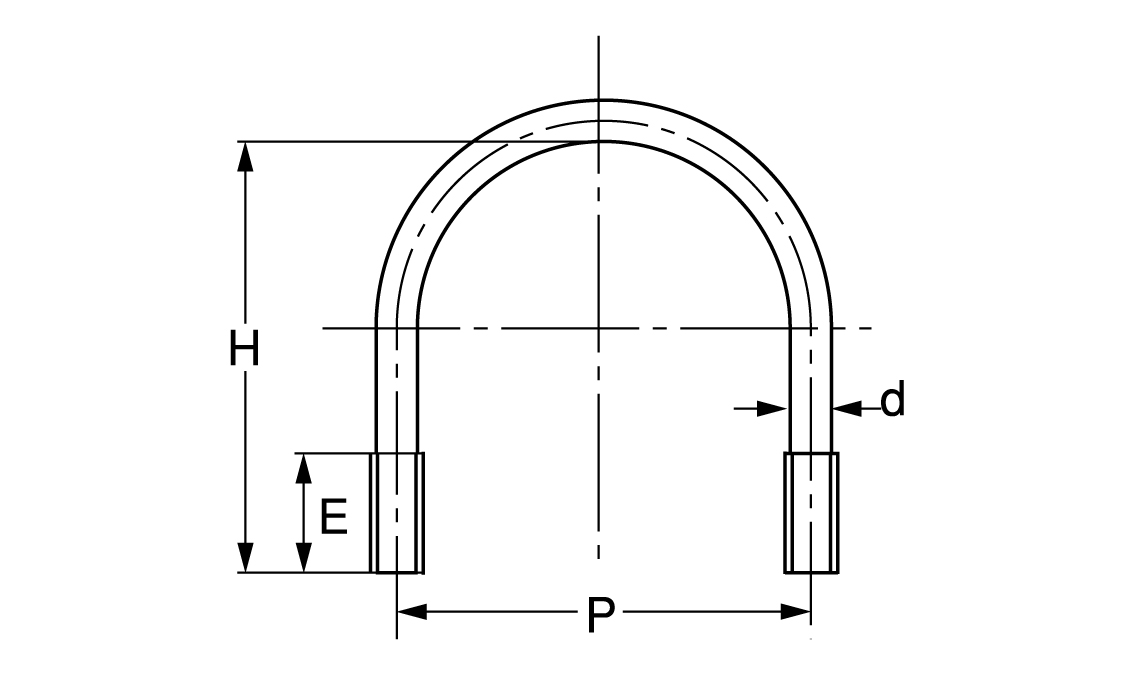Uボルト(鋼管用 10.0 4.0