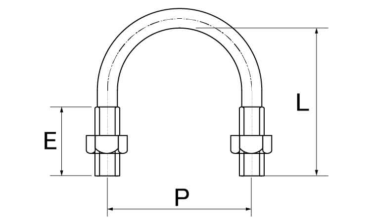 Uボルト(鋼管用(ナット付 6.0