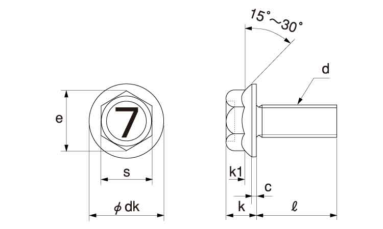 (7)フランジボルト(セレート付(細目 20.0 10.0