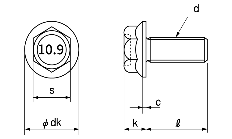 10.9フランジBT(2種(細目 16.0 10.0