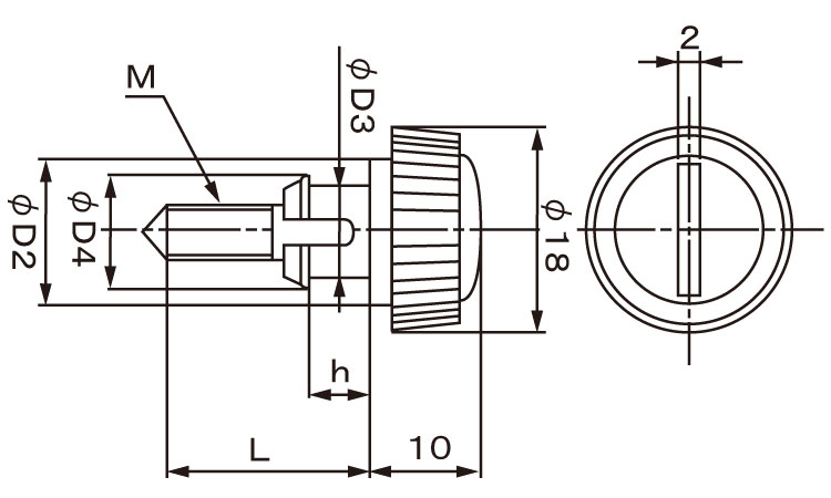 脱落防止ねじ(D18 22.0 4.0