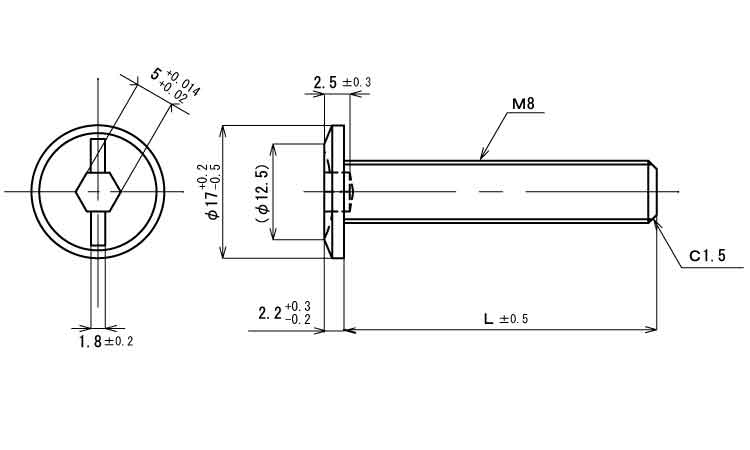 JCBーB(六角コイン全ねじ安達 16.0 8.0