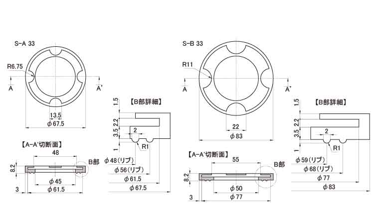 後施工用ゴム(アジャストボルト用 60.0