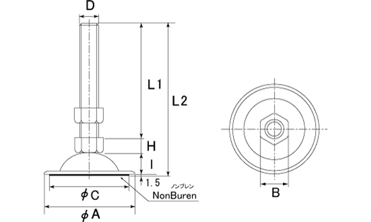耐震アジャストボルト(SPー80 75.0 12.0