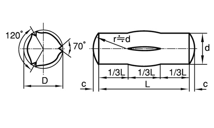 溝付ピン(E型 8.0 1.5