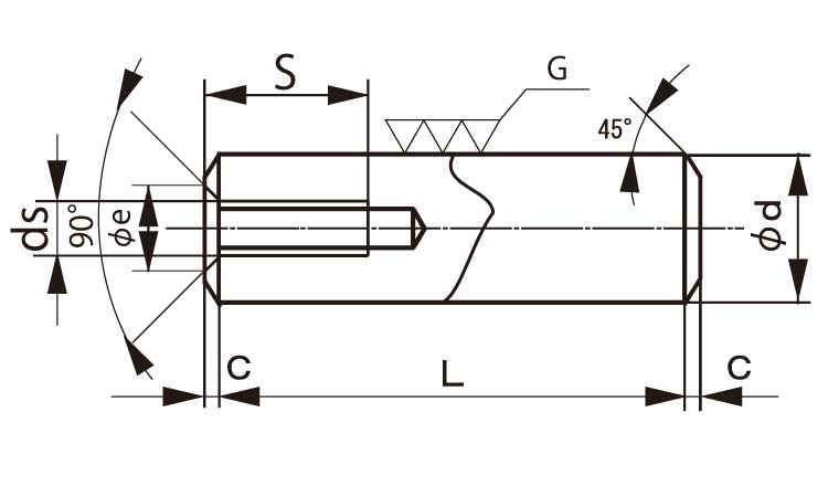 S45CQ内ねじ平行ピンH7姫野 10.0 6.0