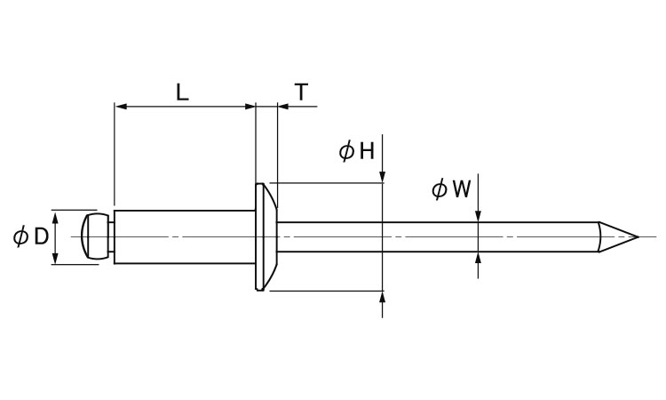 B.R.丸頭NSAアルミ-鉄 6.0