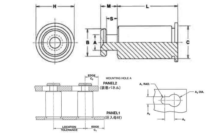 PEM キーホルスタンドオフ 61.5