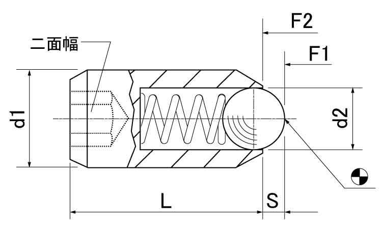 ボールプランジャ(六角穴付・標準 8.0 3.0