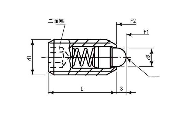 スプリングプランジャピン六角強 15.0 6.0