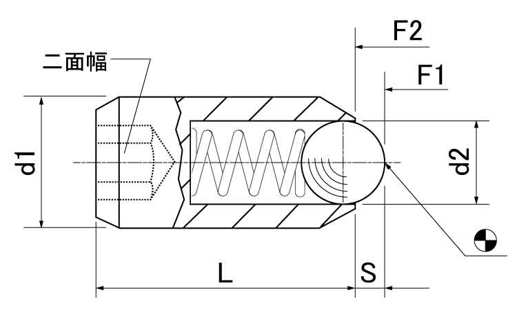 ボールプランジャ(六角穴バネ圧強 20.0