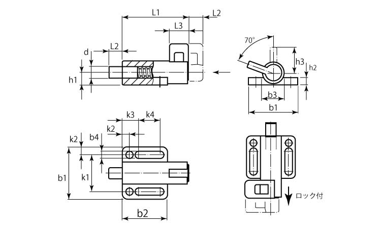 22120水平F付ロック機構(左 6.0