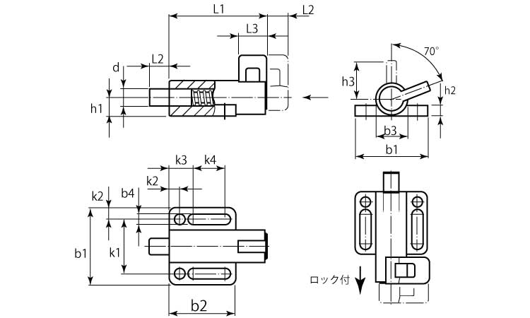 22120水平F付ロック機構(右 6.0