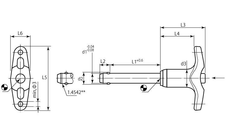 22350ボールロックピンT形 10.0 5.0