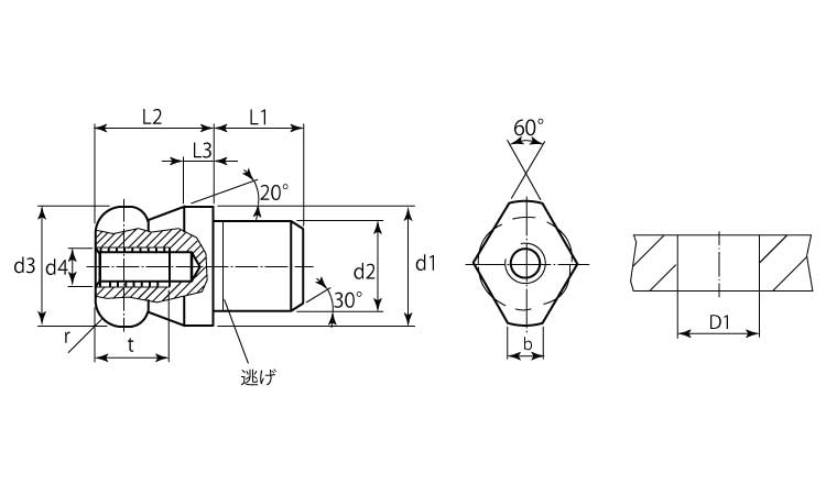 位置決めピンボール型(ダイア形) 18.0 25.0