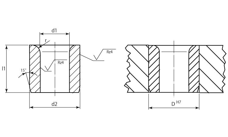 位置決めブッシュ(フランジ無) 6.0 5.0