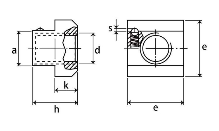 Tスロット用ナットすべり防止機構