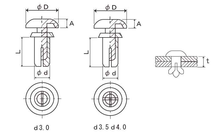 46ナイロン プッシュR SN 3.0
