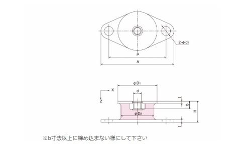 丸形防振ゴム(RB 20.0