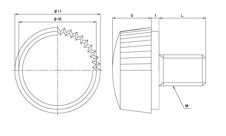 ポリカーボネート ローレットねじ 6.0 3.0