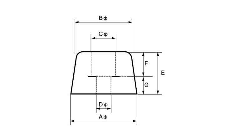 T型W入ゴム脚 UETPー350