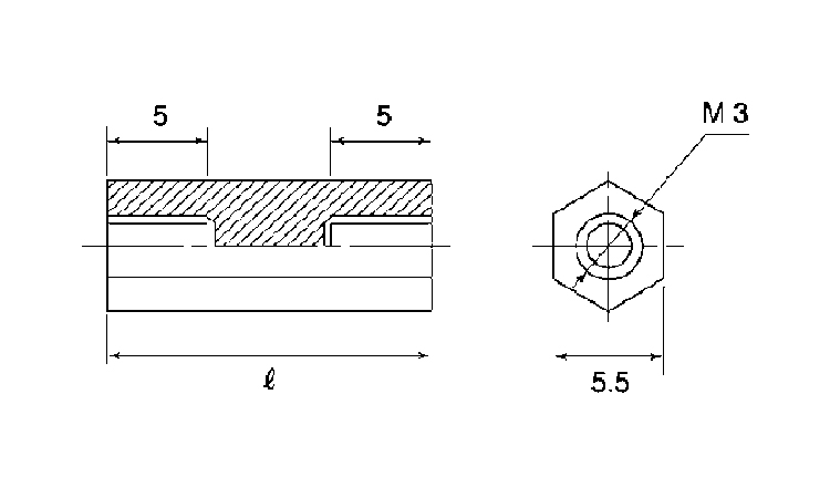 ポリアセ スペーサーナット 10.0 3.0