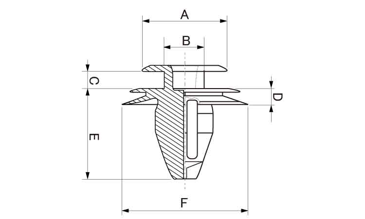 トリムクリップ 逆パンチ穴用(ニフコ)