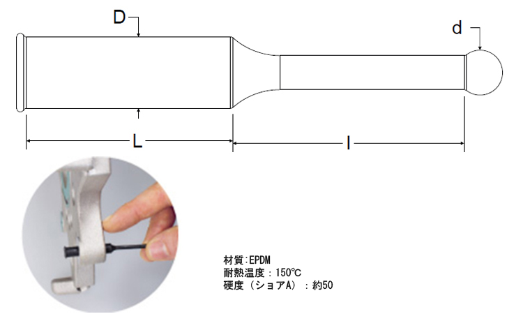 プルプラグ(中実・黒色)GDME 30.0 2.8