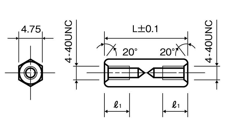 黄銅スぺーサー六角ASB-4-E