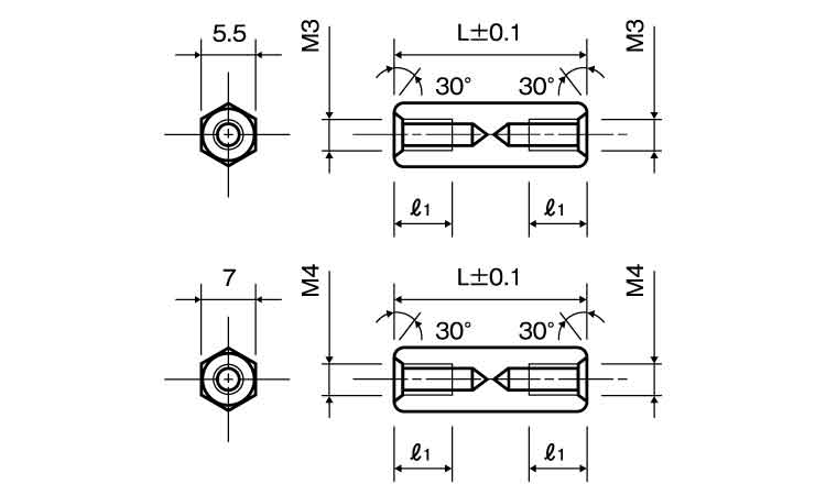 チタン スペーサー(六角ASTI