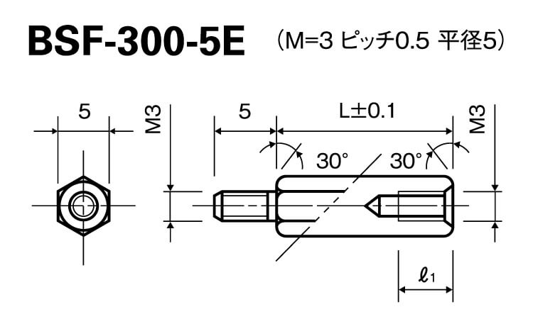 鉄スぺーサー(六角(BSFー5E