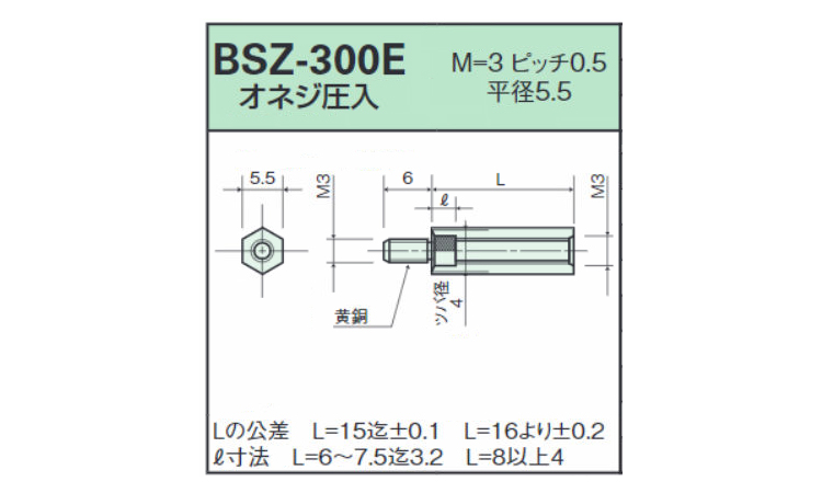 PBTスペーサー(六角BSZーE