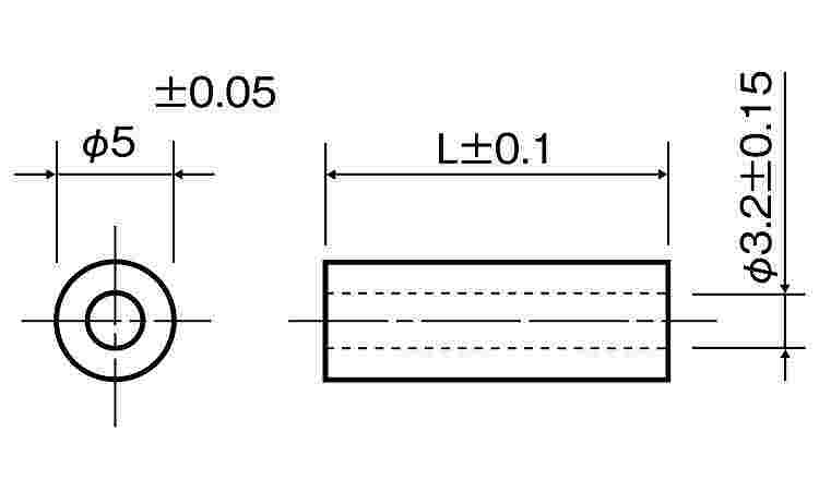 黄銅スペーサー中空丸型CBー5E