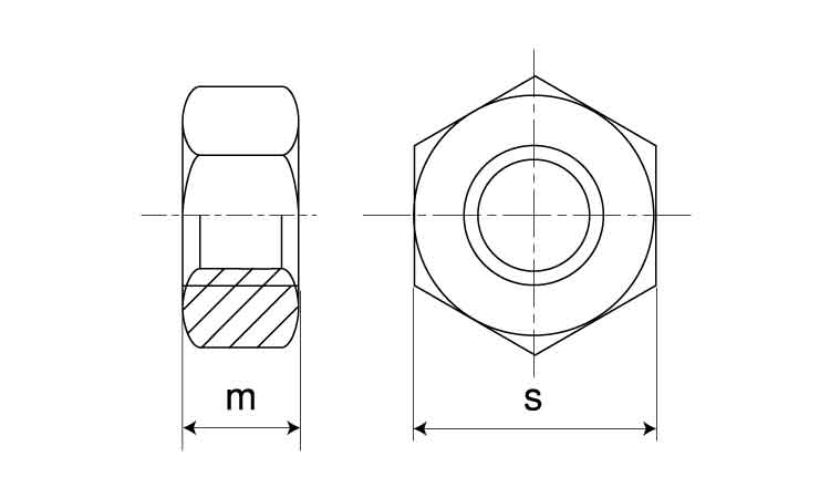 小形六角ナット(2種(細目左ねじ 10.0