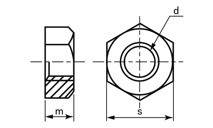 S45C(H)六角ナット(1種) 16.0