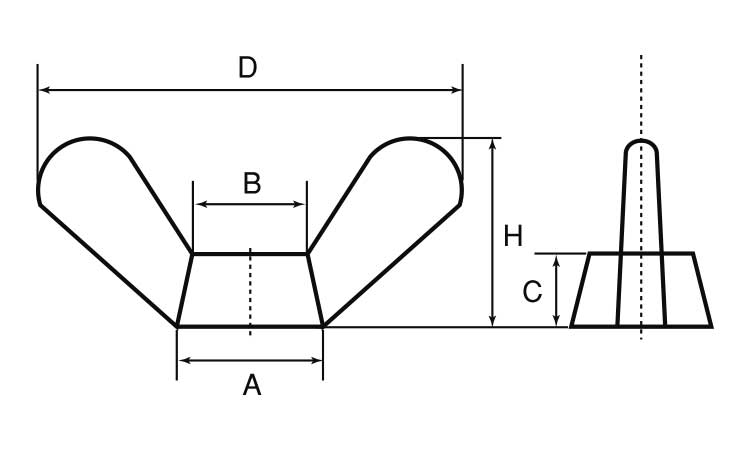 冷間蝶ナット(1種(ウィット 3/8