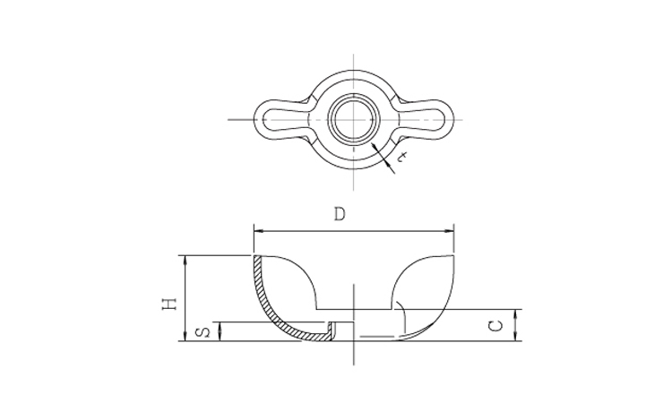 プレス蝶ナット(低形) 3.0
