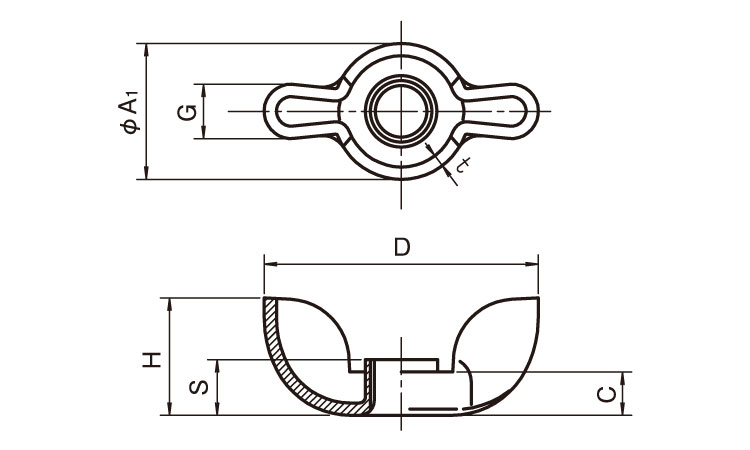 プレス蝶ナット(高形) 4.0
