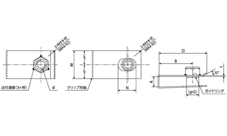 クリップUナット CUーT1