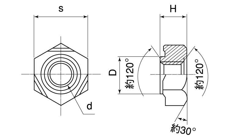 六角ウエルドナット(P付1A紀州 6.0