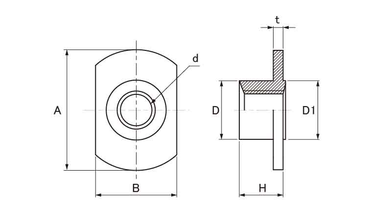T型溶接ナット(2A) 6.0