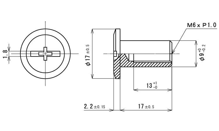 JCN(+ー・D=17) 安達製 17.0 6.0