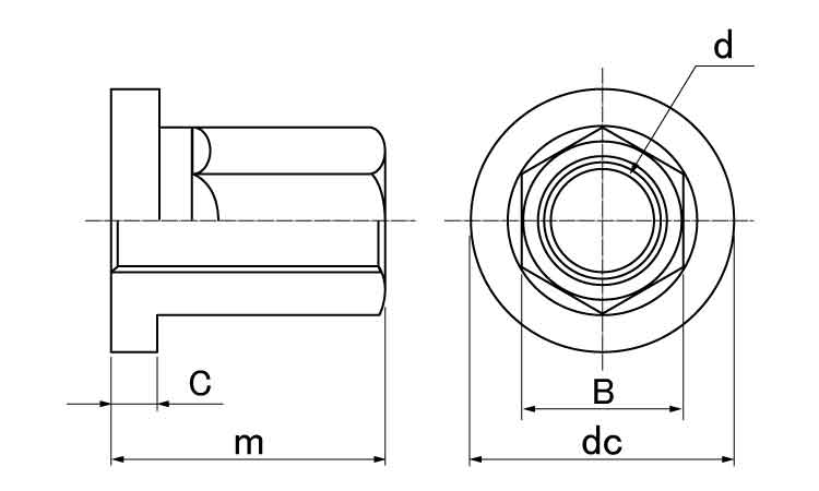 高ナット(つば付 23.5 5/16