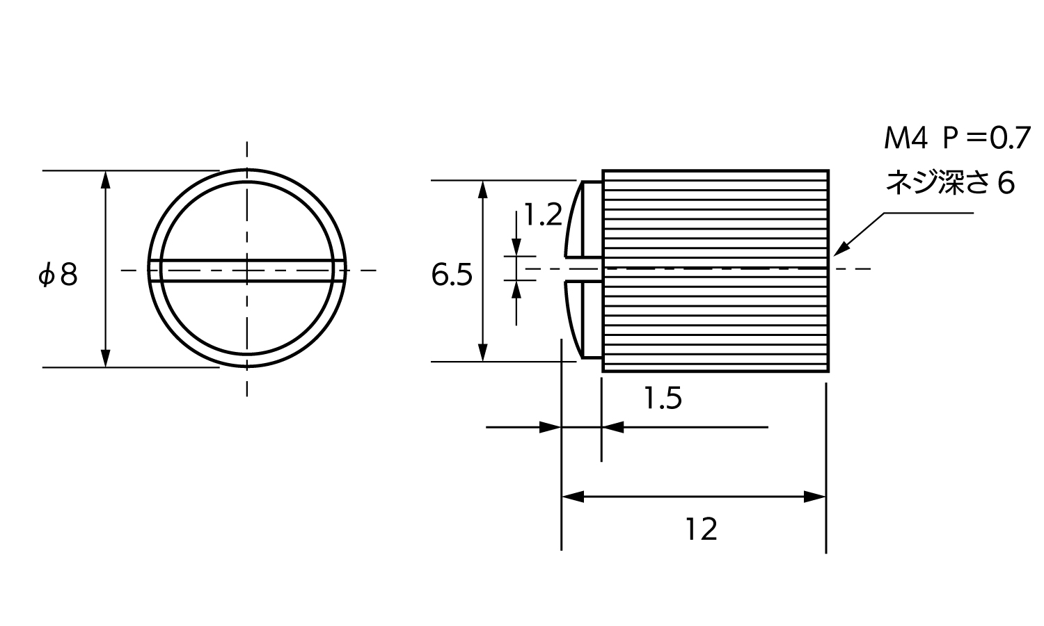 BS(-)割付ローレット袋ナット 12.0 4.0