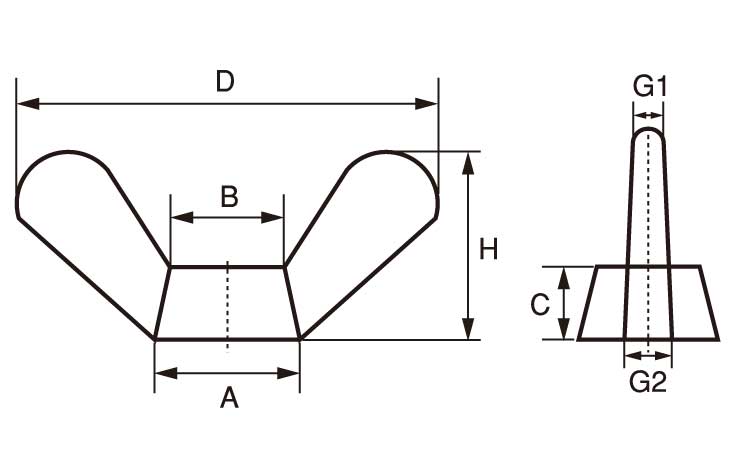 蝶ナット(1種・浪速鉄工製) 8.0
