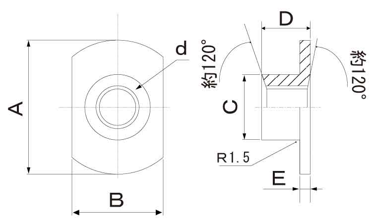 T型溶接ナット(2B)(輸入品 4.0