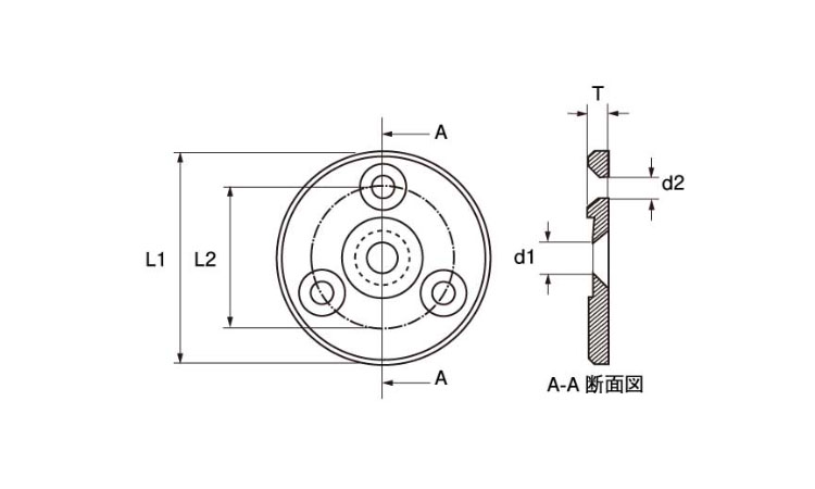 片面ドア取手用座金