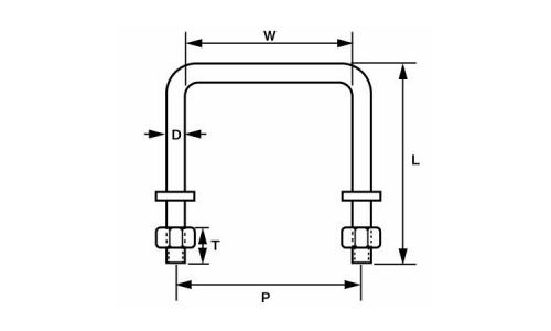 コノ字ボルト(ブねじ 150.0 10.0