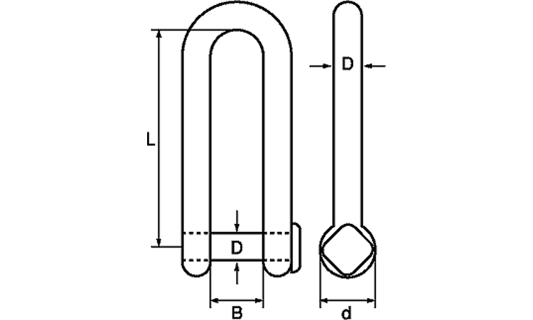 ロング角頭シャックル 4.0