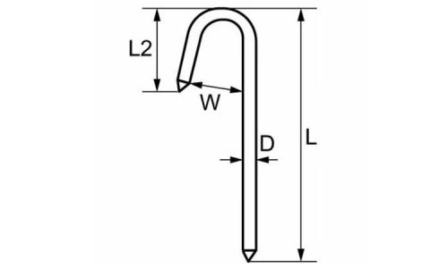 ロープ止め金具 J型 200.0 6.0